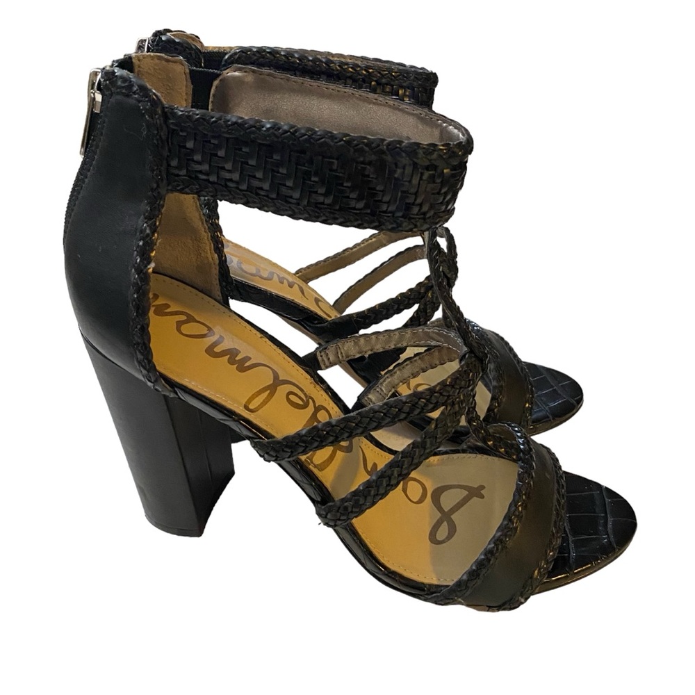 Sam Edelman Women's Yordana Sandal Size 10 Block Heel Ankle Strap Black